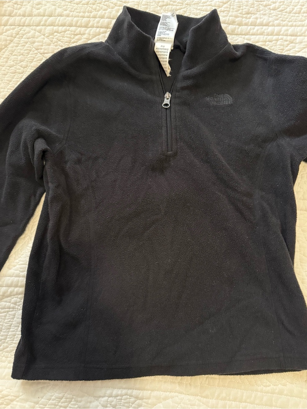 The North Face Girls Black Quarter-Zip Fleece Pullover